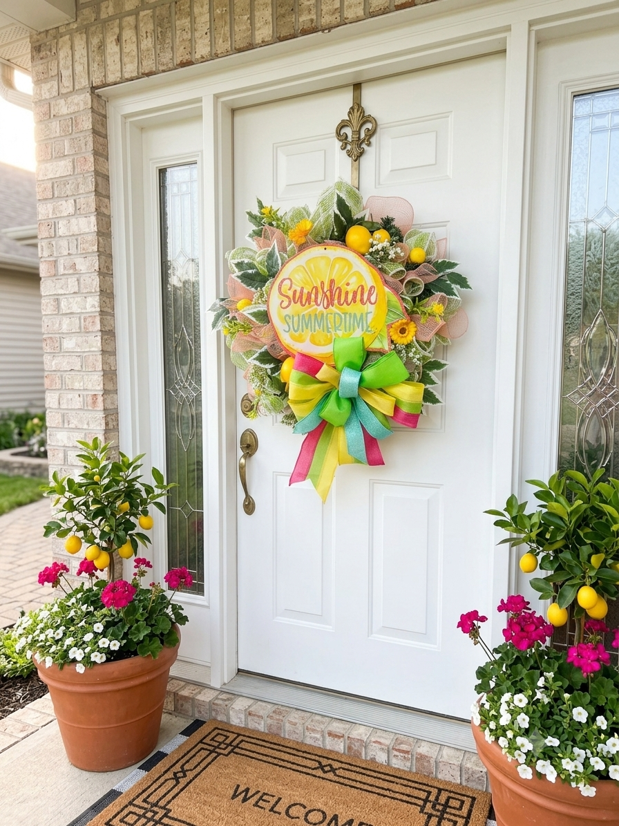🍋 Sunshine Summertime Lemon  Wreath