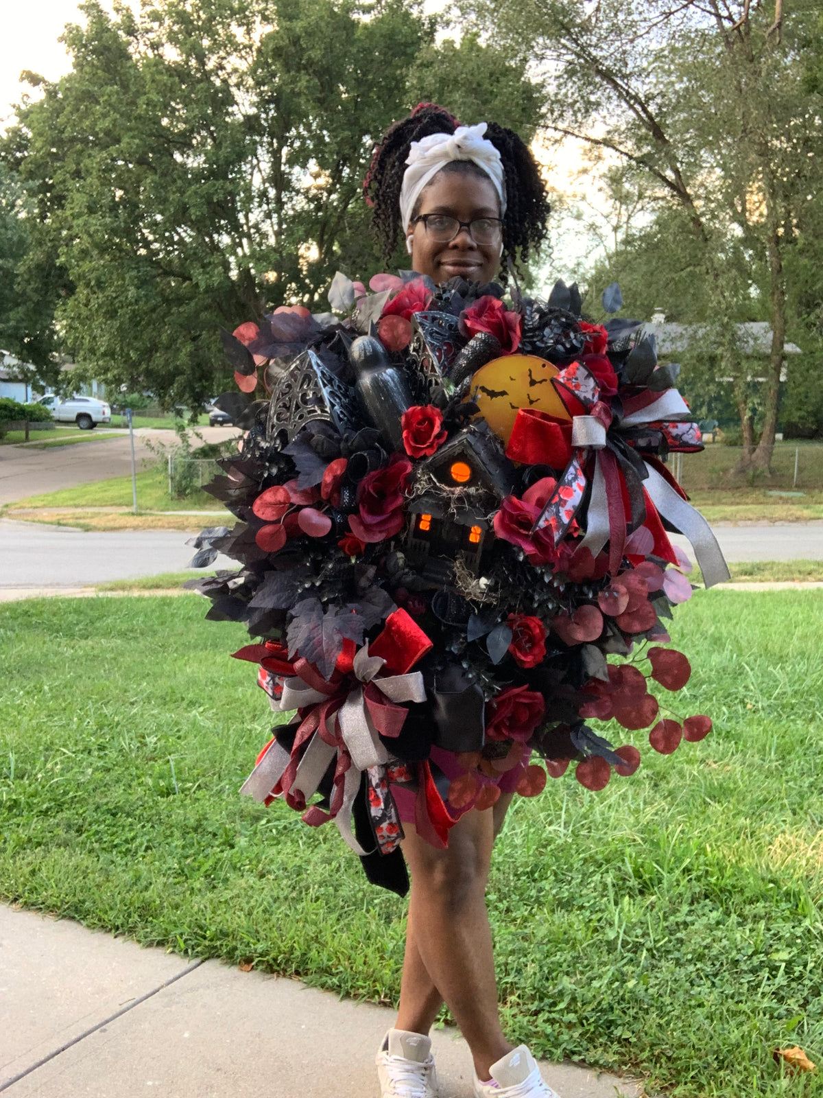 🖤❤️ Gothic Halloween Wreath — One-of-a-Kind Statement Piece 🎃🦇