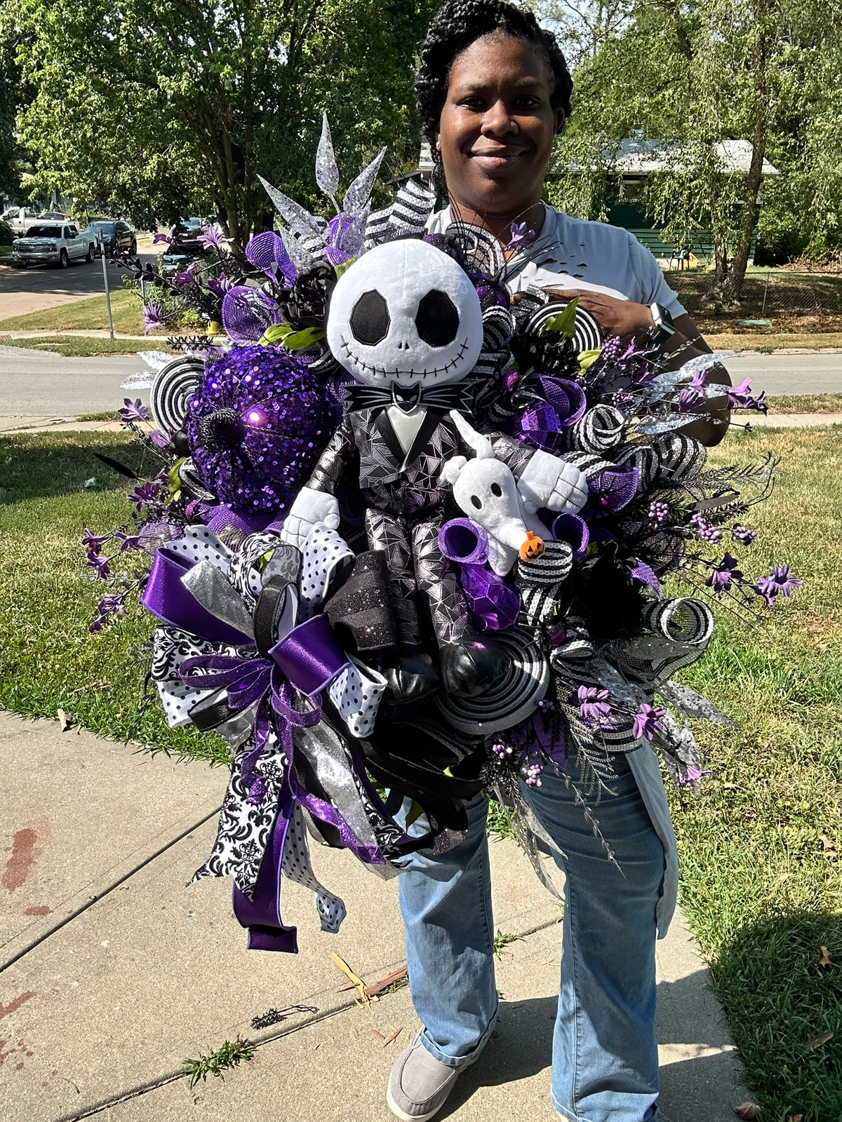 🖤💜 Spooky Purple &amp; Black Halloween Wreath