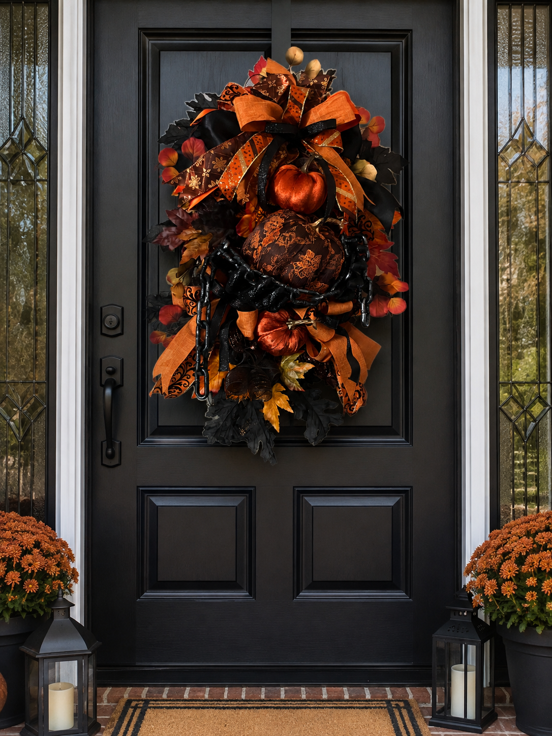 🎃🖤 Spooky Harvest Wreath Swag
