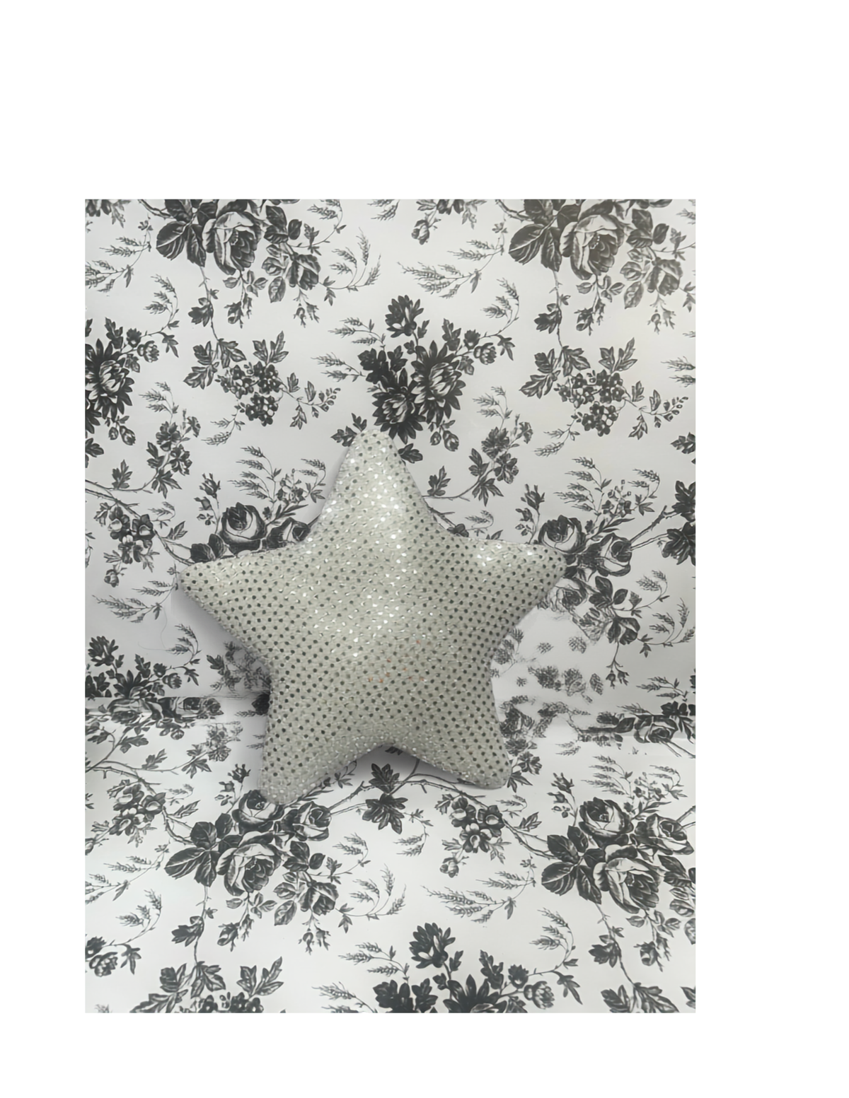 Handcrafted Silver Sequin Star Plush Attachment & Decor