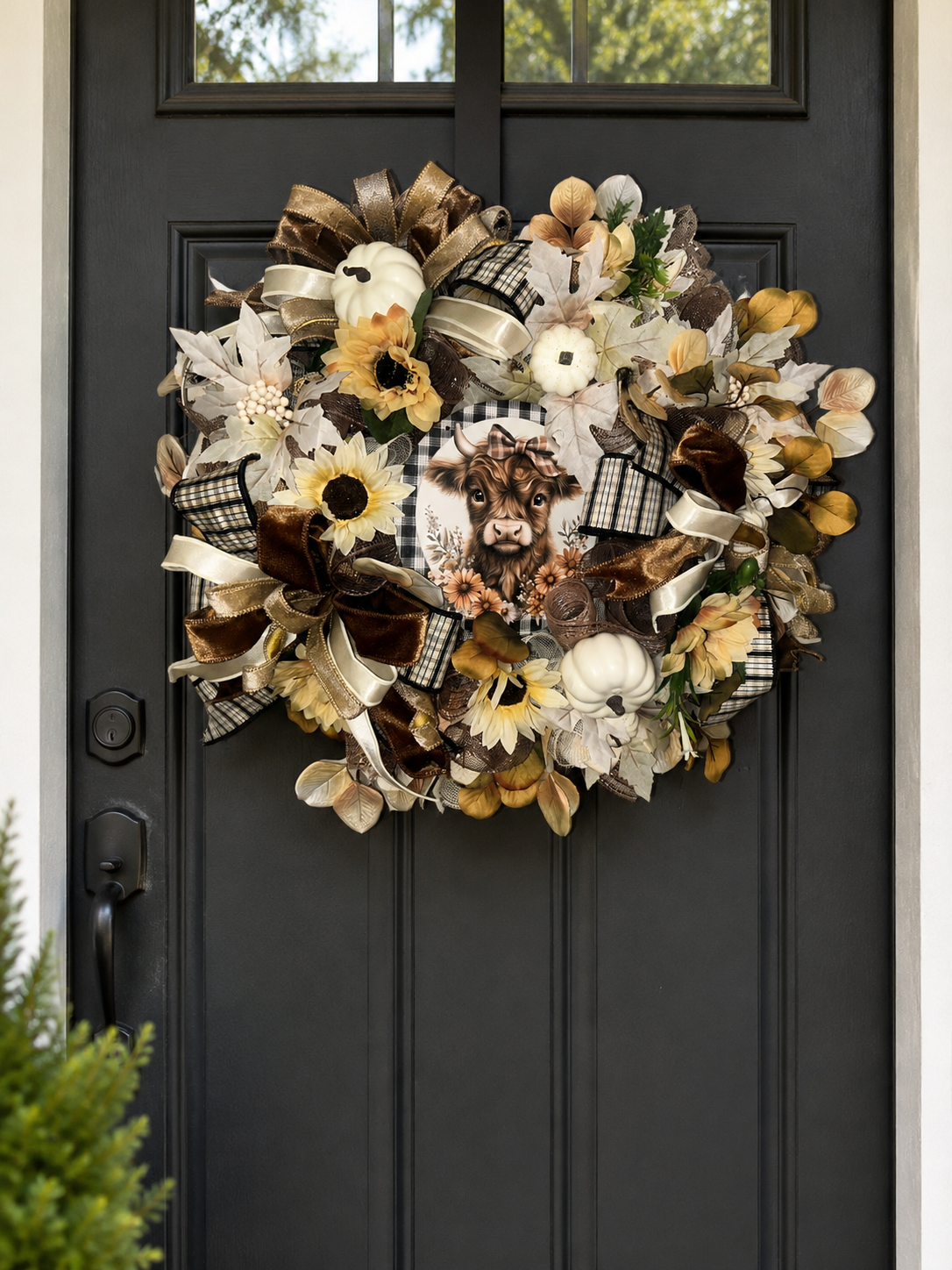 🐮🍂 Autumn Highland Cow Wreath